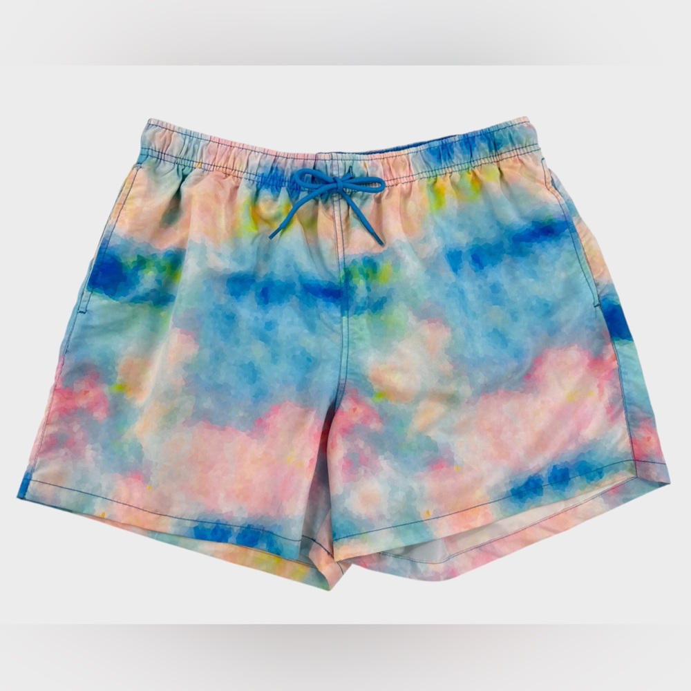 Happy Hour Pastel Tie Dye Swim Shorts Lined Drawstring‎ Beach Festival XL